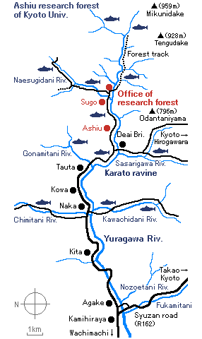 field map of yuragawa