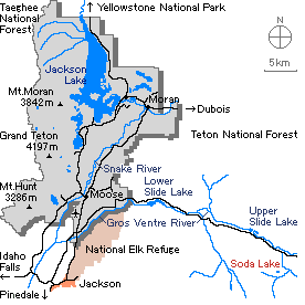 Grand Teton National Park and Jackson Hole Map