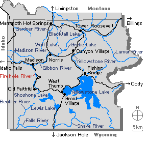 Yellowstone National Park Map