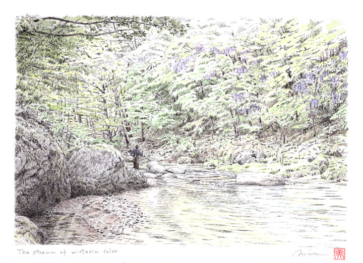 The stream of wisteria color