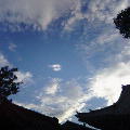 寺の境内から見た空