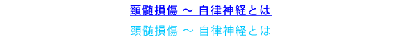 頸髄損傷～自律神経とは