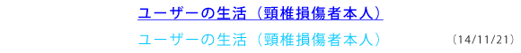 ユーザーの生活（頚椎損傷者本人）
